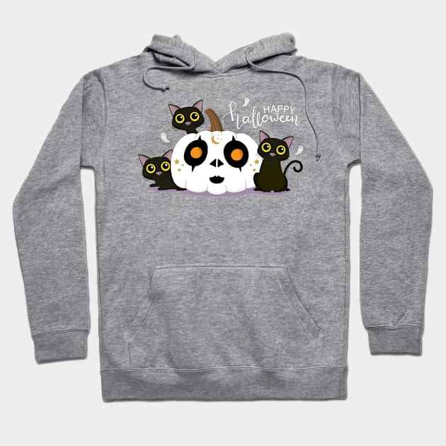 Pumpkin Goth Kitties Hoodie by machmigo